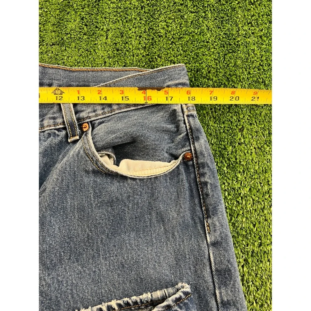 Levis 501‎ Original Mens Straight Leg Button Fly Medium Wash Blue Jeans 36x32
